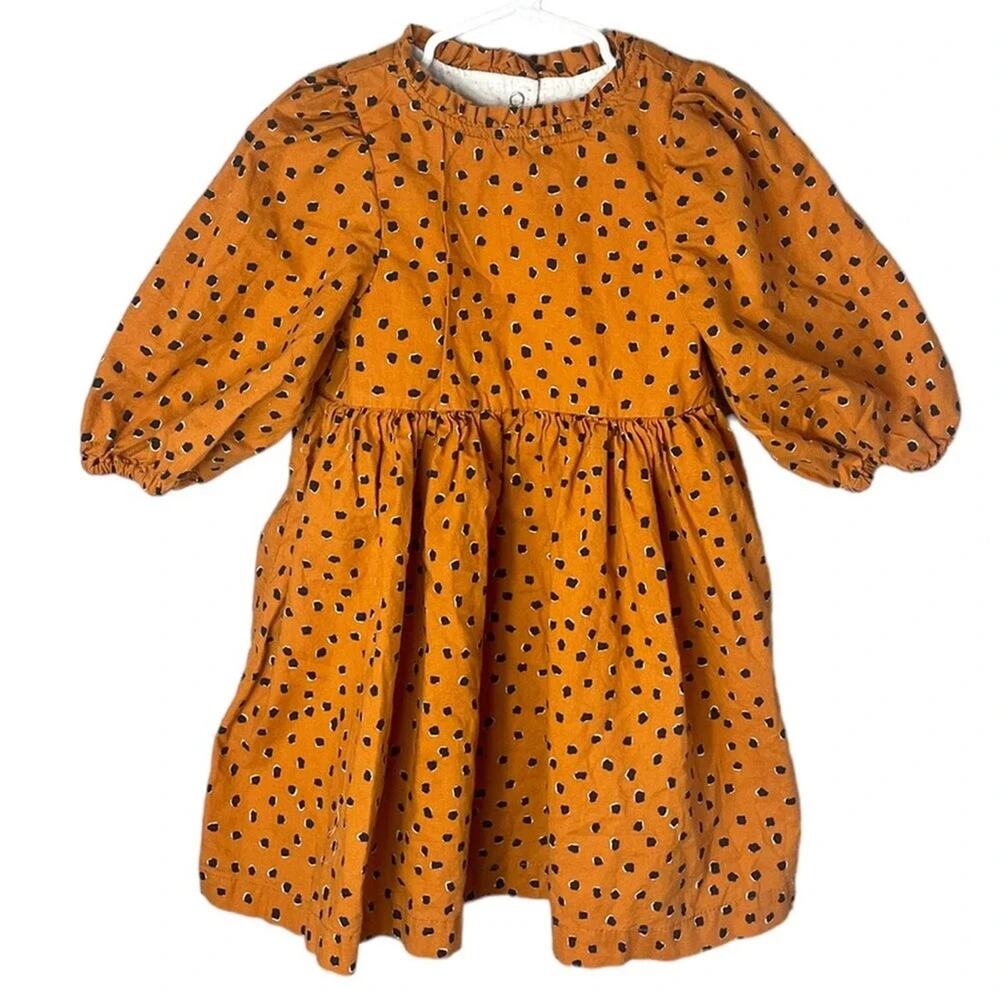 HUM Youth / Girls Goldie Puff Sleeve Dress Size 4/5 in Animal Print